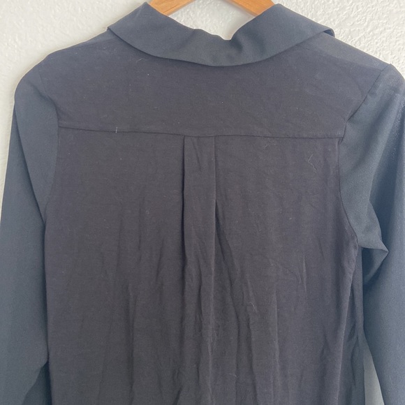 INC tie front Black Button Up Blouse - Picture 9 of 9